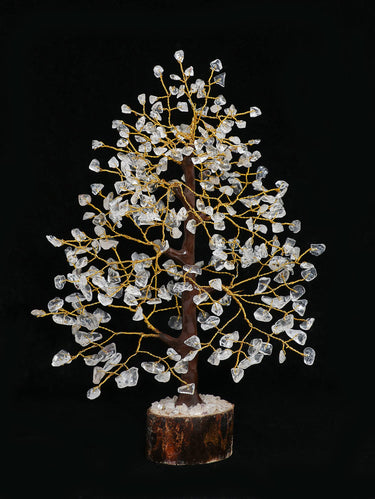 Clear Quartz Crystal Tree of Life - Chakra Tree for Positive Energy, Feng Shui Decor - Gemstone Money Bonsai Tree, Good Luck Healing Crystals - Meditation Stones, Spiritual Unique Gift 10-12